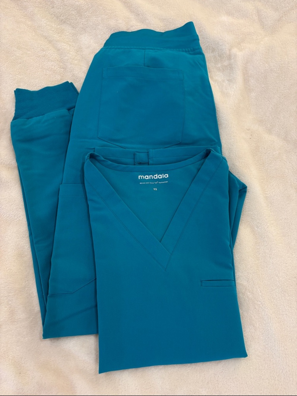 Mandala - 9 Pocket Joggers and One Pocket Top - Teal - XS / Regular